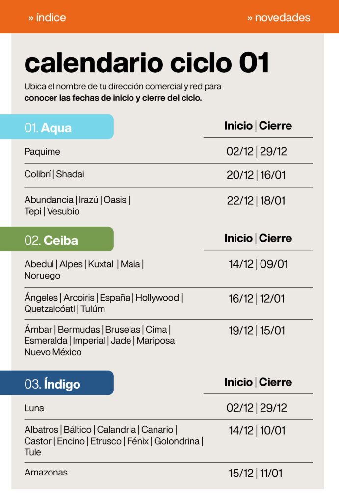 Calendario Natura México Ciclo 1 2024 Descargar PDF