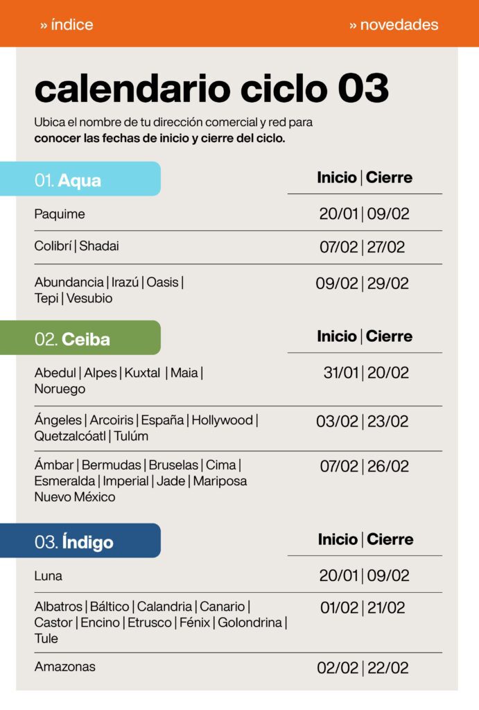 Calendario Natura México Ciclo 3 2024 Descargar PDF